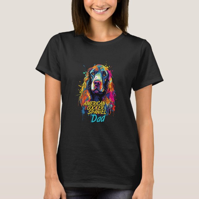 Graffiti American Cocker Spaniel Dad Mural Street  T Shirt (Framsida)
