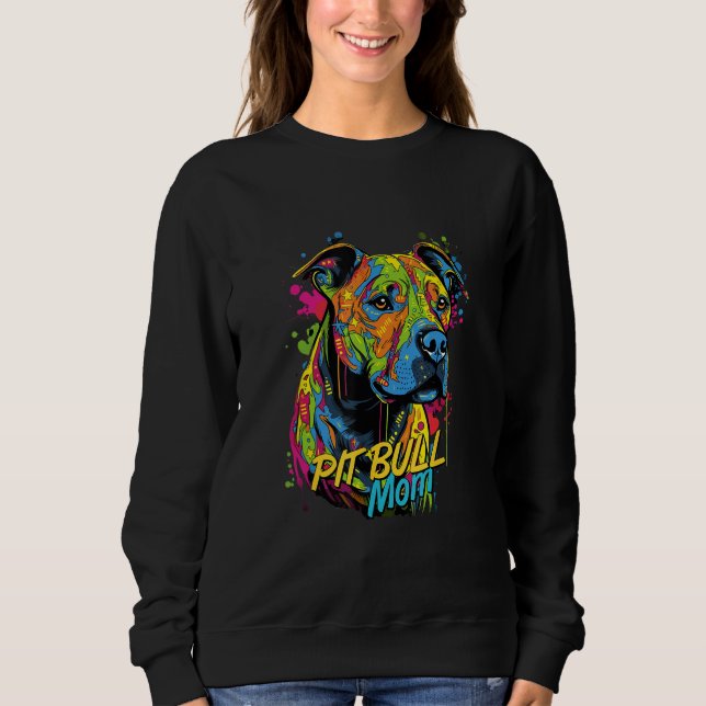Graffiti American Pit Bull Terrier Mom Mural Pit B T Shirt (Framsida)