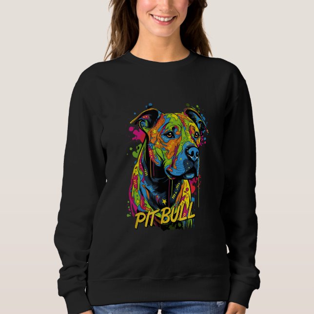 Graffiti American Pit Bull Terrier Mural Street Do T Shirt (Framsida)