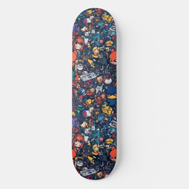 Graffiti Anime Coola Designad Skateboard (Framsida)