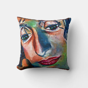 Graffiti Ansikte Art Pillow Kudde