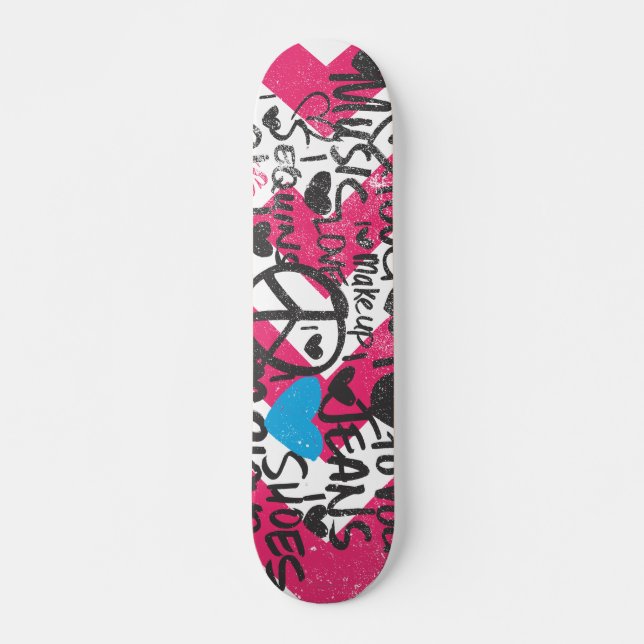 Graffiti Aqua Old School Skateboard Bräda 21,6 Cm (Framsida)