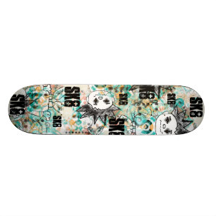 Graffiti Argyle Guy +Text Skateboard