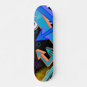 Graffiti Arrows and Halftone Effect Skateboard Bräda 21,5 Cm