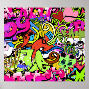 Graffiti Art: Background Hip-Skutt Stil Poster