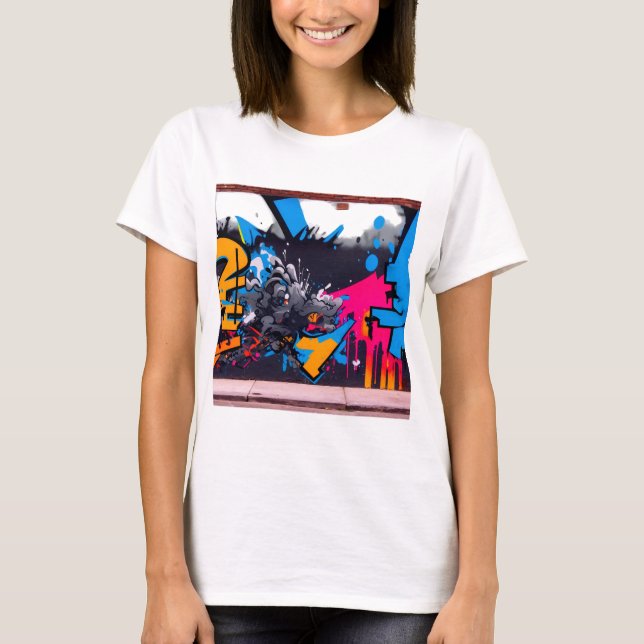 Graffiti Art Design - Urban Street Stil T Shirt (Framsida)