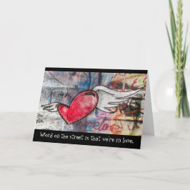 Graffiti Art Heart Kärlek You Card Helgkort