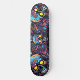 Graffiti Art Skull Cyberpunk 2 Mini Skateboard Bräda 18,5 Cm