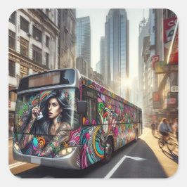 Graffiti Art Sticker Fyrkantigt Klistermärke