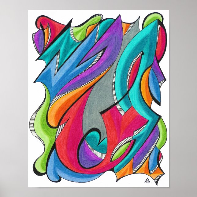 Graffiti Art-utskrift Poster (Framsidan)
