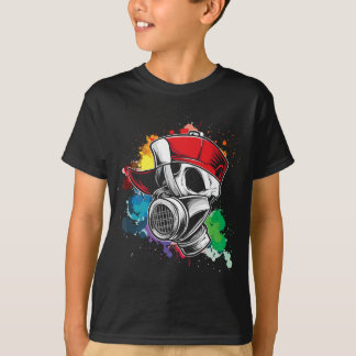 Graffiti Artist Gas Mask Spray Paint Graffiti Märk T Shirt