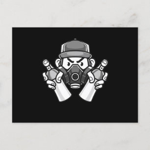 Graffiti Artist Gas Mask Urban Spray kan måla H Vykort
