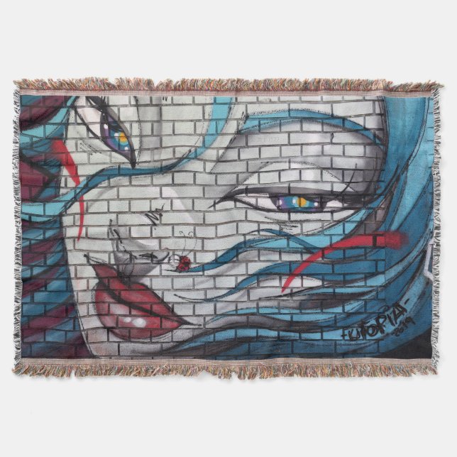 Graffiti Asian Girl Filt (Framsidan)