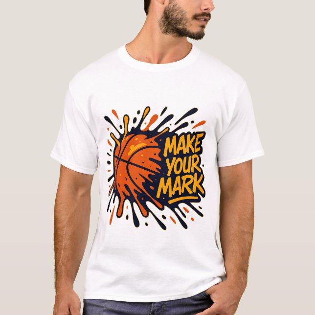 Graffiti Basketball Art - gör ditt märke T Shirt (Framsida)