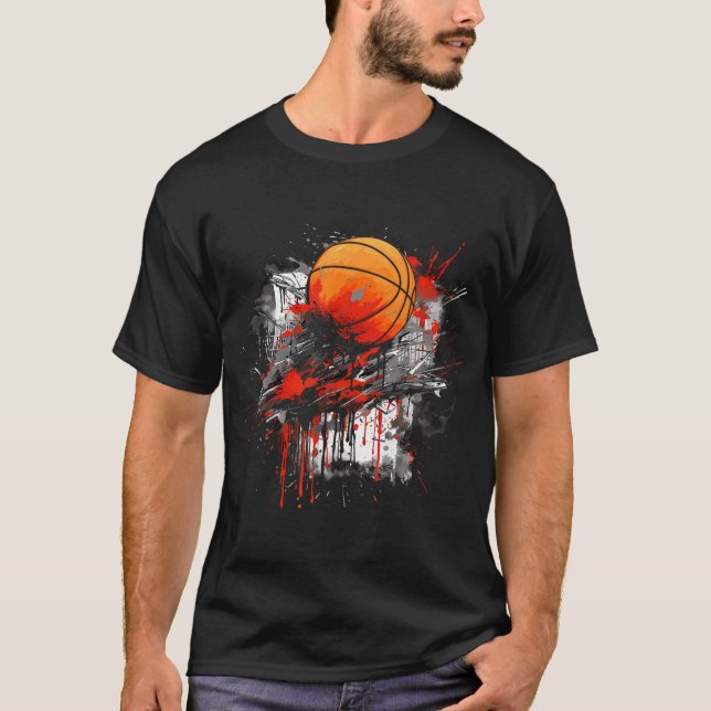 Graffiti Basketball Graphic Street Art Je T Shirt (Framsida)