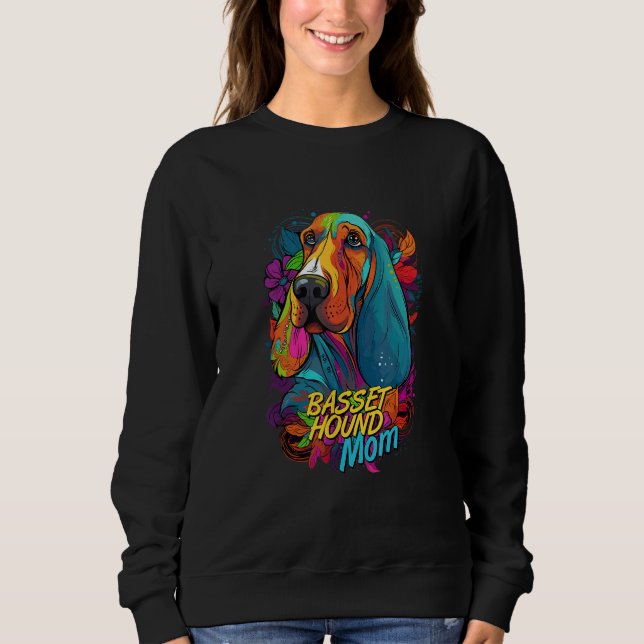Graffiti Basset Hound Mom Mural Street Art Basset  T Shirt (Framsida)