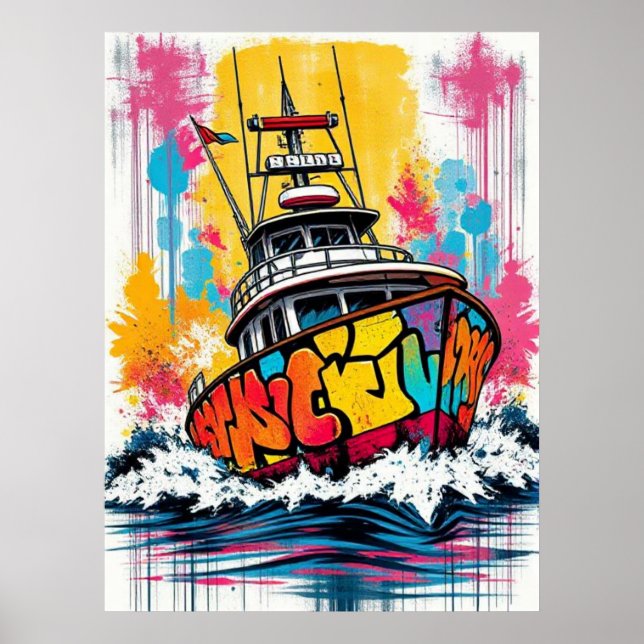 Graffiti-båt Poster (Framsidan)