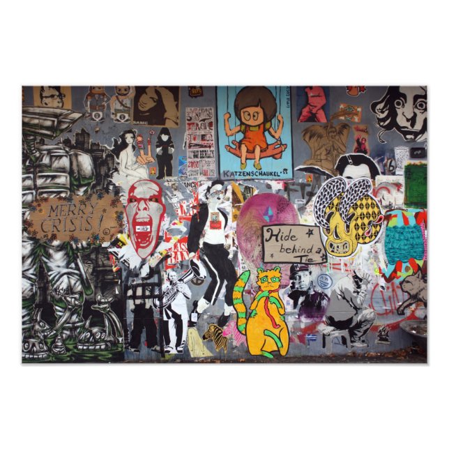 Graffiti, Berlin, Tyskland Fototryck (Framsidan)