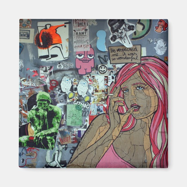 Graffiti, Berlin, Tyskland Magnet (Framsidan)