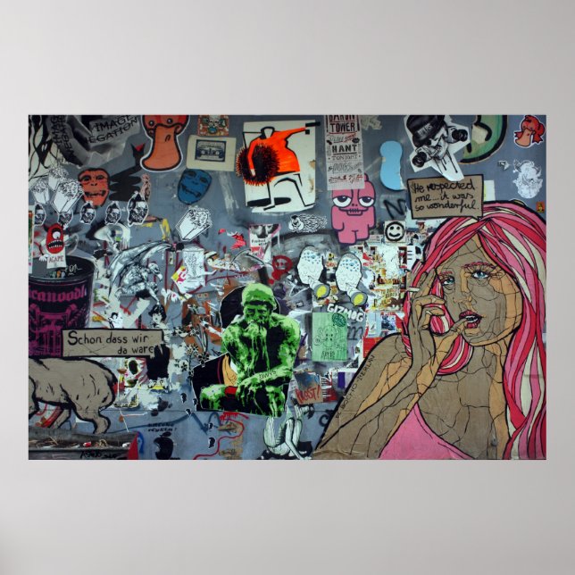Graffiti, Berlin, Tyskland Poster (Framsidan)