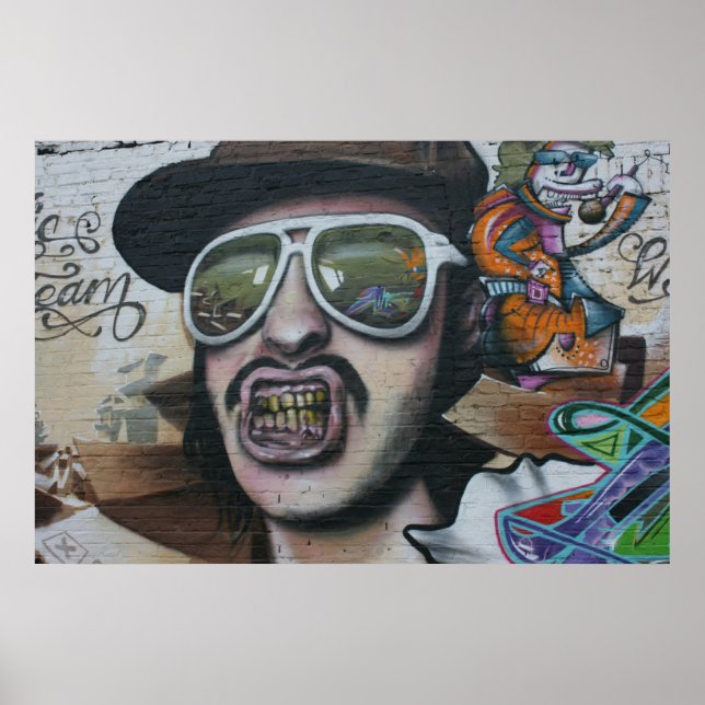 Graffiti, Berlin, Tyskland Poster (Framsidan)