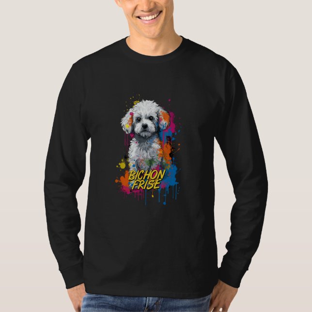 Graffiti Bichon Frise Mural Street Bichon Frise T Shirt (Framsida)