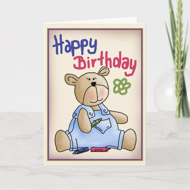 Graffiti Birthday Bear Kort (Framsida)