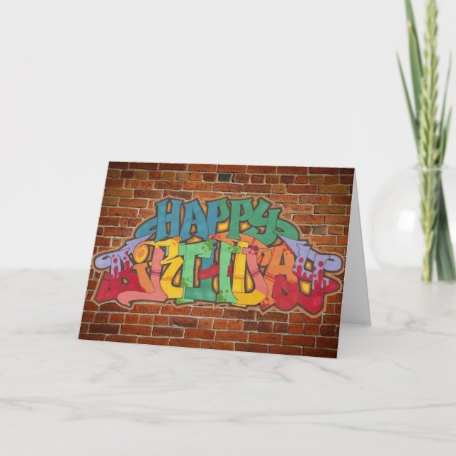 Graffiti Birthday Kort (Framsida)