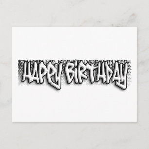 Graffiti Birthday Vykort