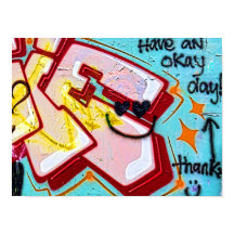 Graffiti Blå Rosa Urban Gatu Väggkonst