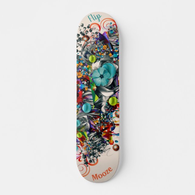 Graffiti Blommigt Deck for Skateboard (Framsida)
