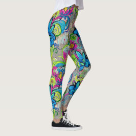Graffiti Blommor Leggings