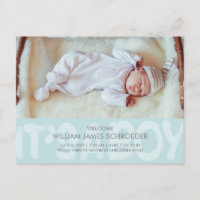 Graffiti Blue Baby Birth Announcement Postcard