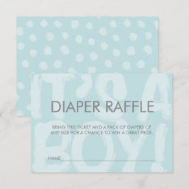 Graffiti Blue Baby Shower Diaper Raffle Biljett Inbjudningar