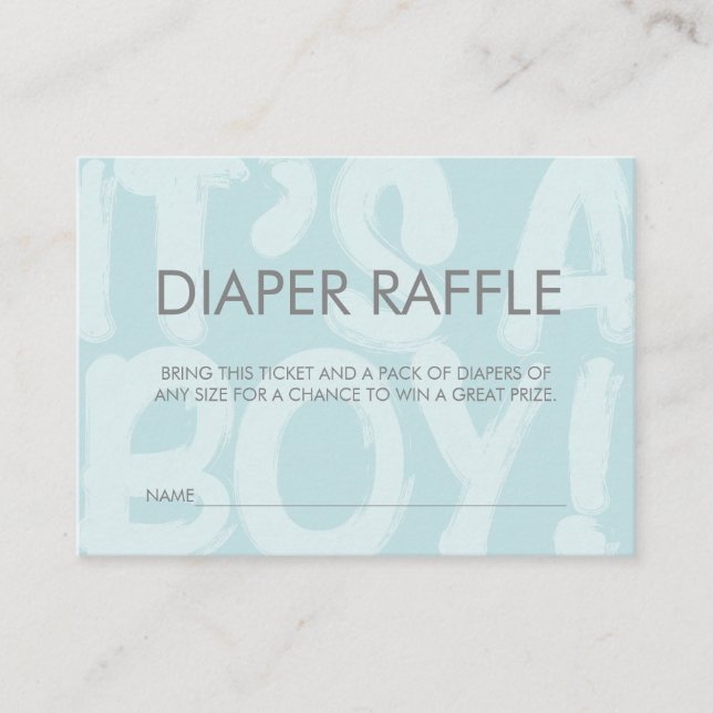 Graffiti Blue Baby Shower Diaper Raffle Biljett Tilläggskort (Framsida)