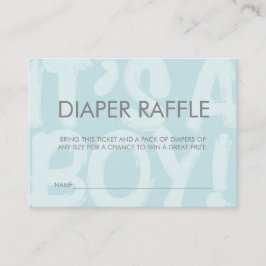 Graffiti Blue Baby Shower Diaper Raffle Biljett Tilläggskort