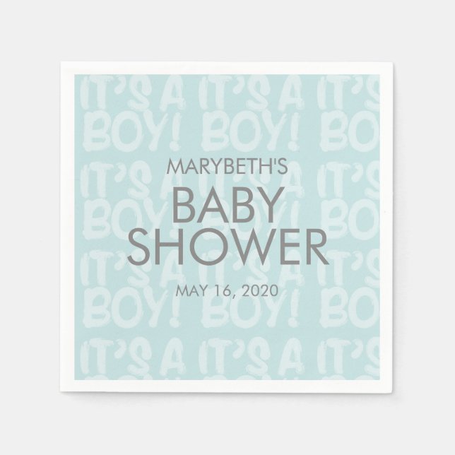 Graffiti Blue Baby Shower Pappersservett (Framsidan)