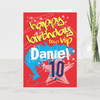 Graffiti Boy's Customized Birthday Card Kort