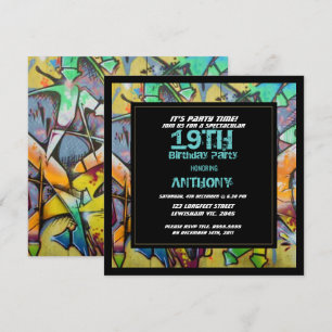 Graffiti Brev Birthday-inbjudan Inbjudningar