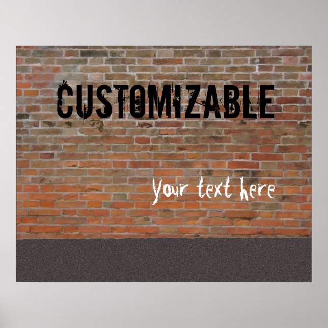 Graffiti Brick Wall Anpassade Poster (Framsidan)