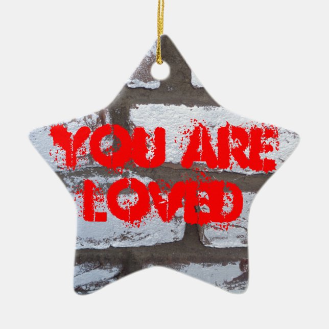 Graffiti Bricks Julgransprydnad Keramik (Framsidan)