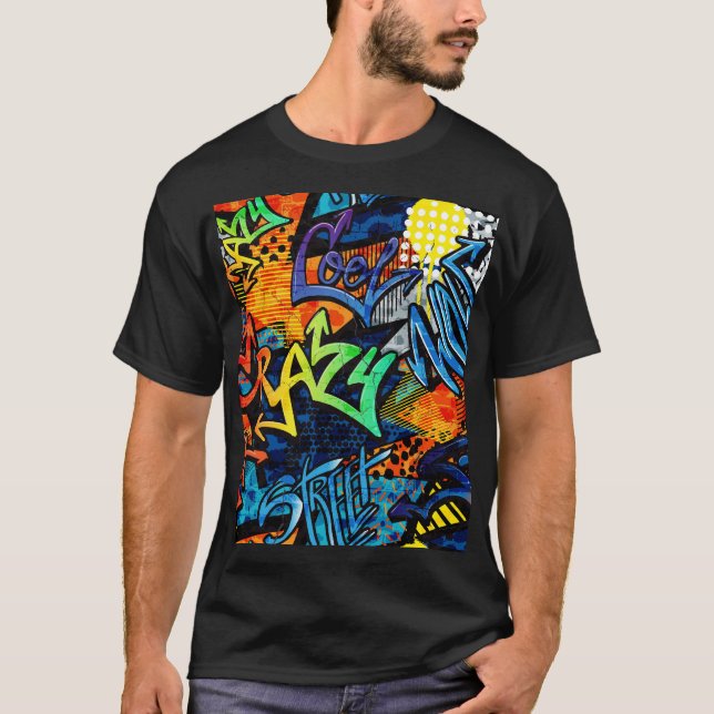 Graffiti Bricks: Urban Abstrakt T Shirt (Framsida)