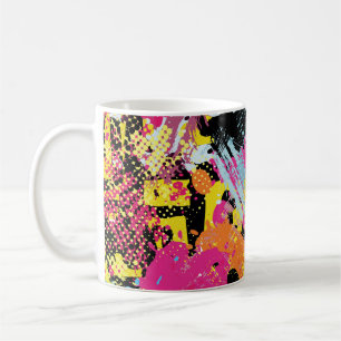 Graffiti bright psychedelic seamless mönster illus kaffemugg