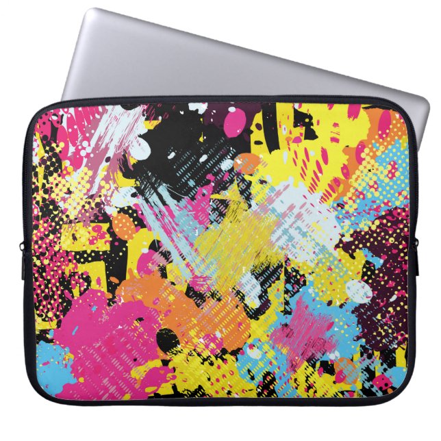 Graffiti bright psychedelic seamless mönster illus laptop fodral (Framsidan)