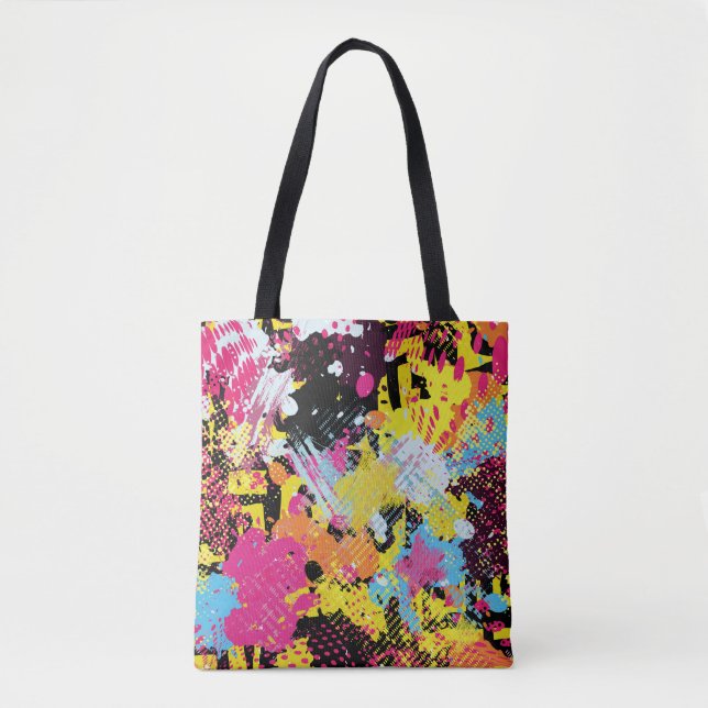 Graffiti bright psychedelic seamless mönster illus tygkasse (Framsida)