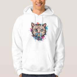 Graffiti Cat Ansikte Hoodie