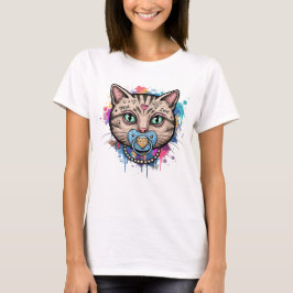 Graffiti Cat Ansikte T Shirt