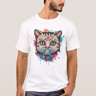 Graffiti Cat Ansikte T Shirt