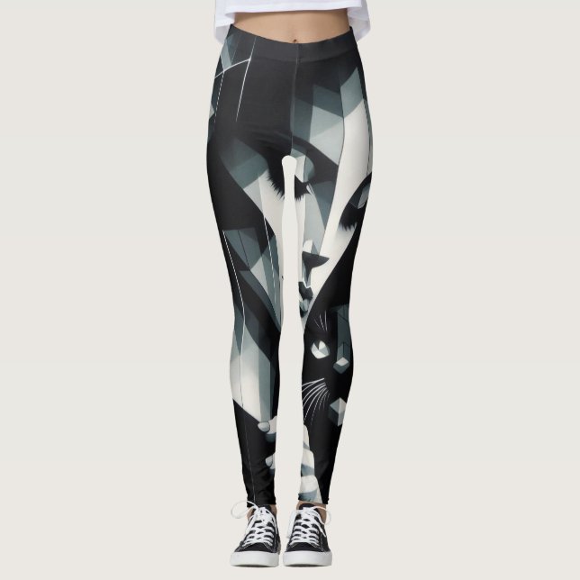 Graffiti Cat Dam Leggings (Framsida)
