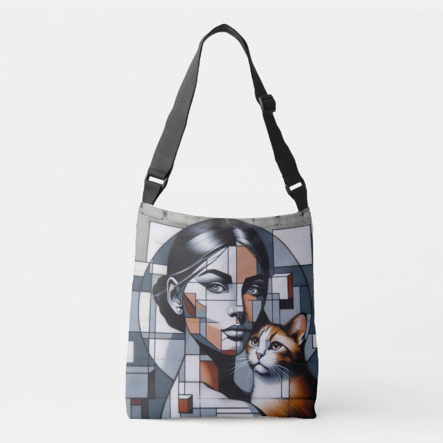 Graffiti Cat Dam Snyggt Tote Bag Axelväska (Framsida)